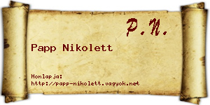 Papp Nikolett névjegykártya
